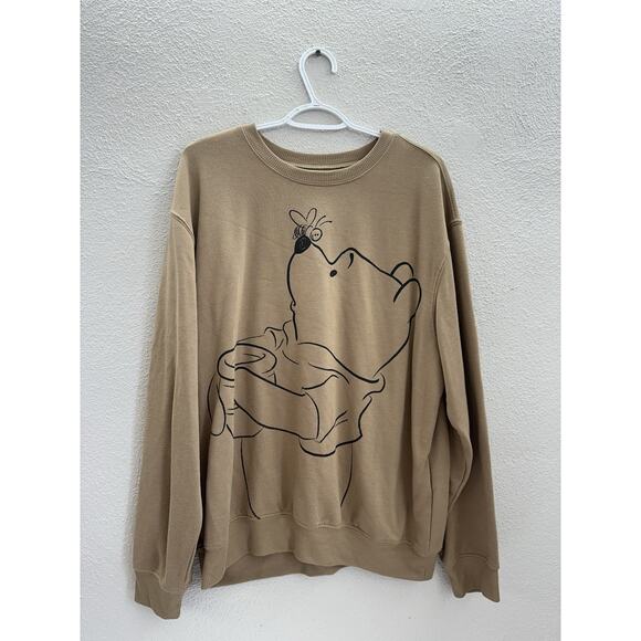 Disney Winnie the Pooh Womens Sweatshirt Size 2X Brown Graphic Crewneck - Picture 1 of 9